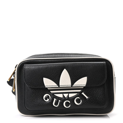 Gucci X ADIDAS Textured Dollar Calfskin Belt Bag Black 1 of 10