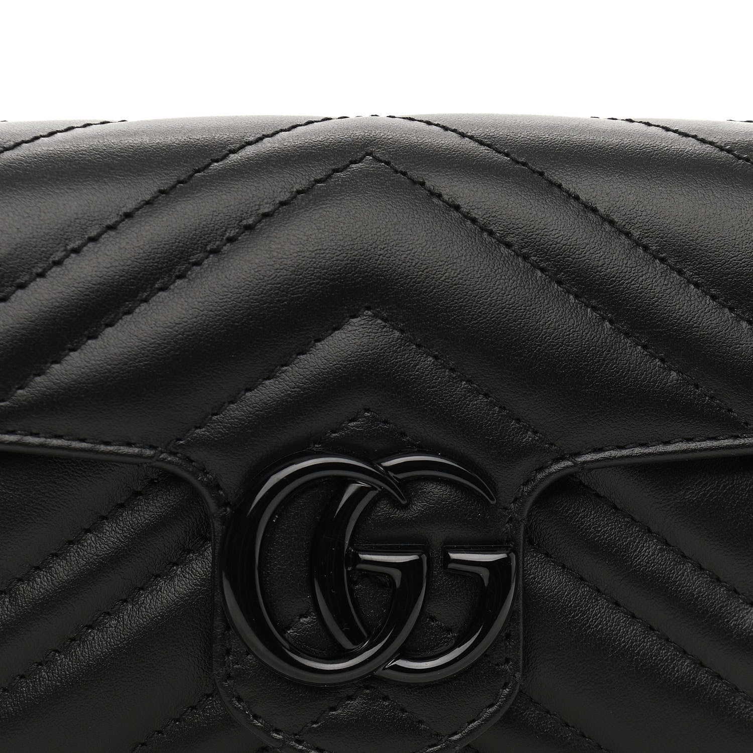 Gucci Calfskin Matelasse Monochrome GG Marmont Chain Belt Bag Black 7 of 11
