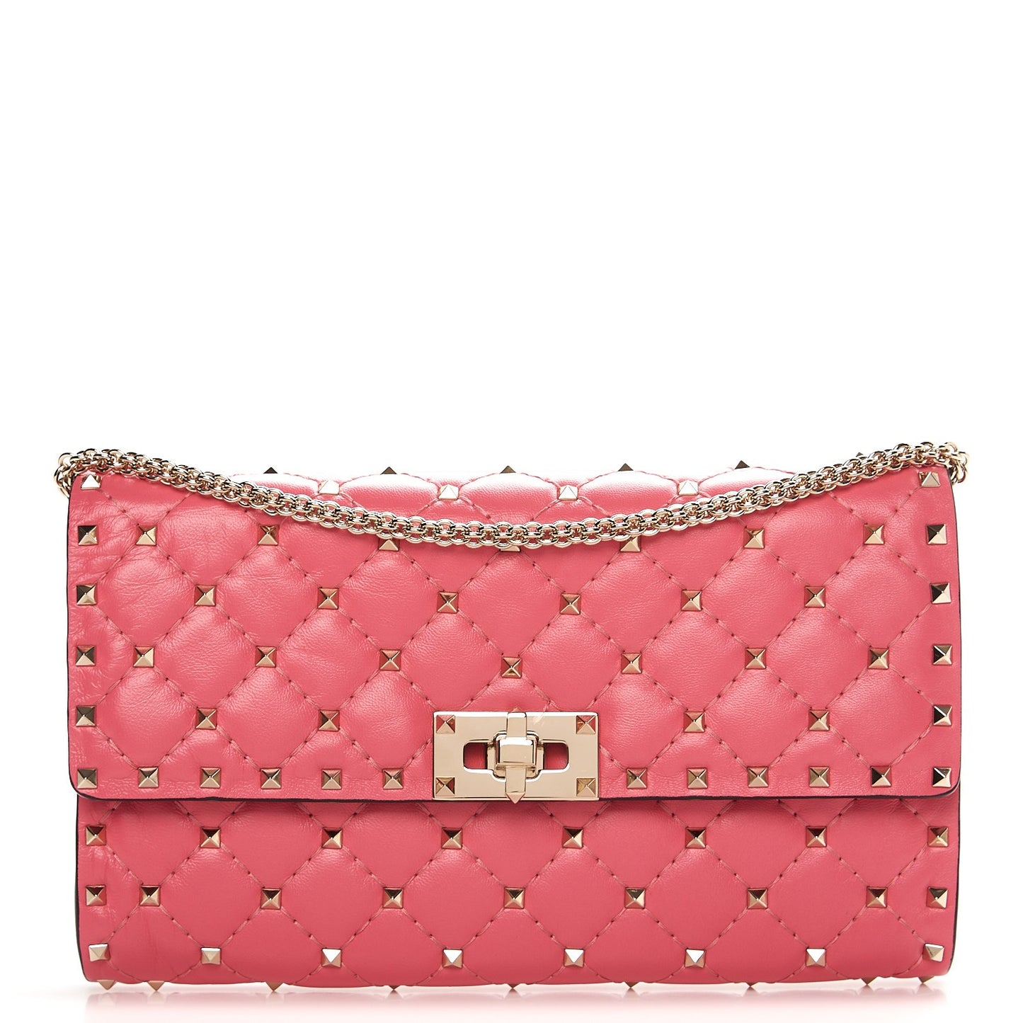 Nappa Rockstud Spike Wallet On Chain Paradise Rose