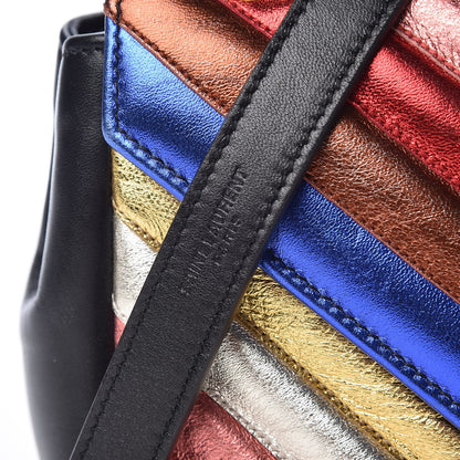 Saint Laurent Metallic Calfskin Matelasse Chevron Monogram Medium College Satchel Multicolor 8 of 13