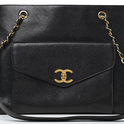 Chanel Caviar Flap Shoulder Bag Black 9 of 17