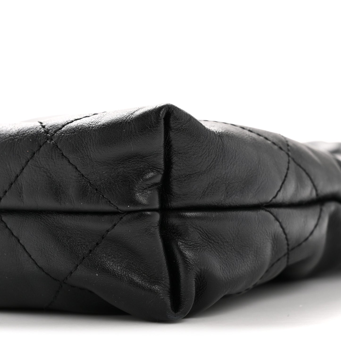 Shiny Calfskin Quilted Mini Chanel 22 Black