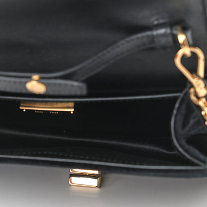 Miu Miu Velluto Matelasse Ayers Crystal Embellished Shoulder Bag Nero Black Rosso 6 of 7