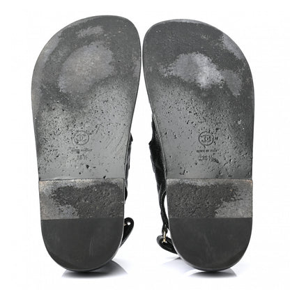 Chanel Grained Calfskin Velcro Dad Sandals 38.5 Black 5 of 9