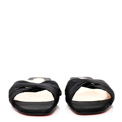 Christian Louboutin Crepe Satin Nicol Is Back Sandals 39.5 Black 2 of 7