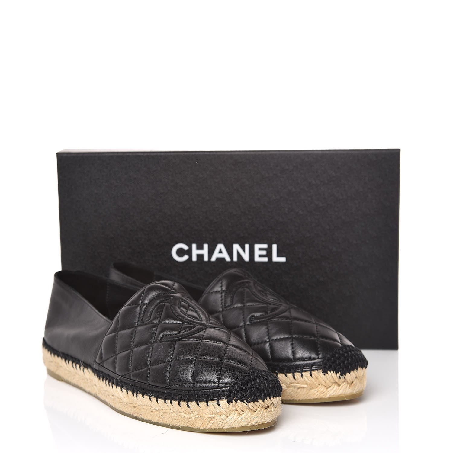 Chanel Lambskin Quilted CC Espadrilles 39 Black 11 of 11