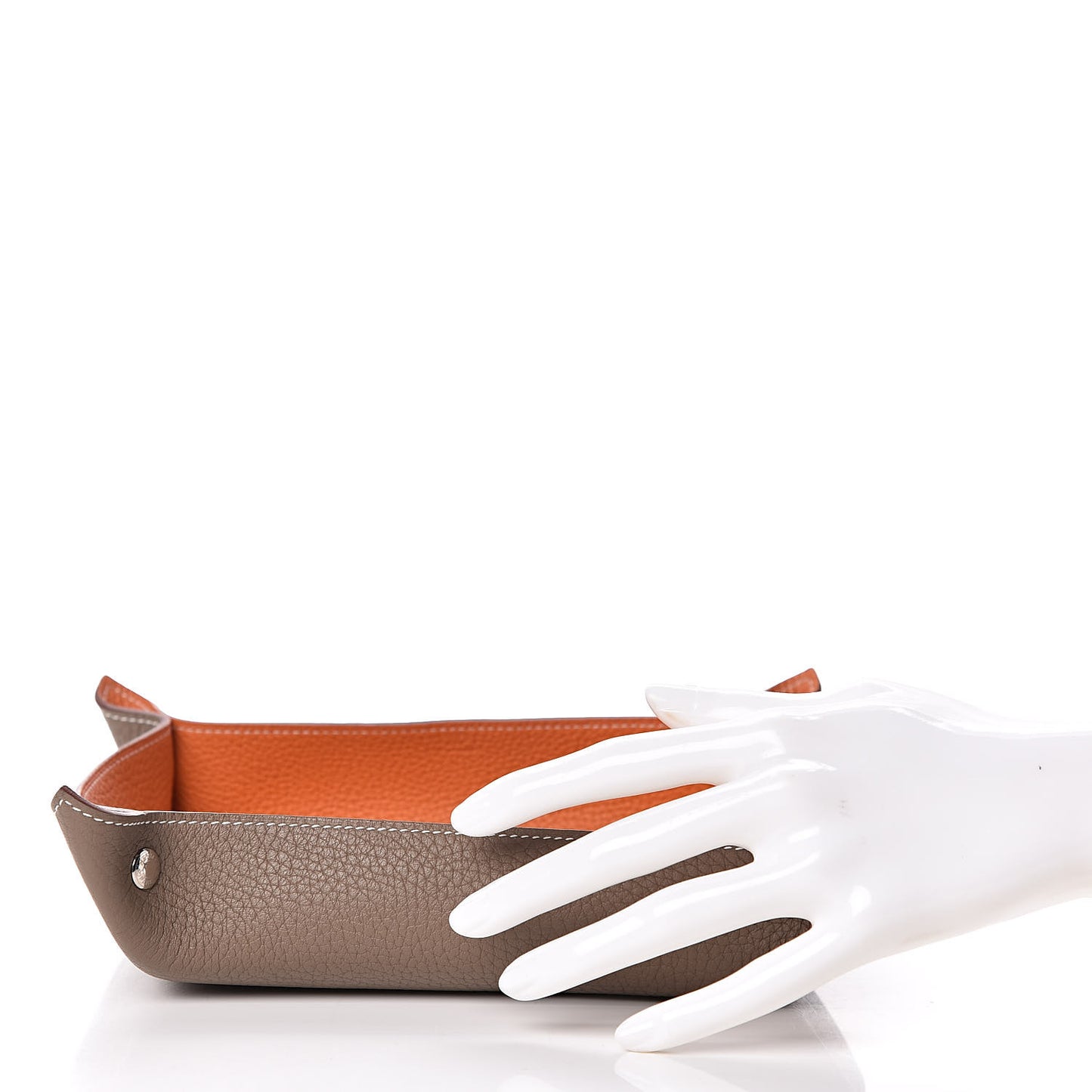 Taurillon Clemence Mises et Relances MM Change Tray Orange Etoupe