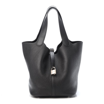 Hermes Taurillon Clemence Picotin Lock 22 MM Black 1 of 10