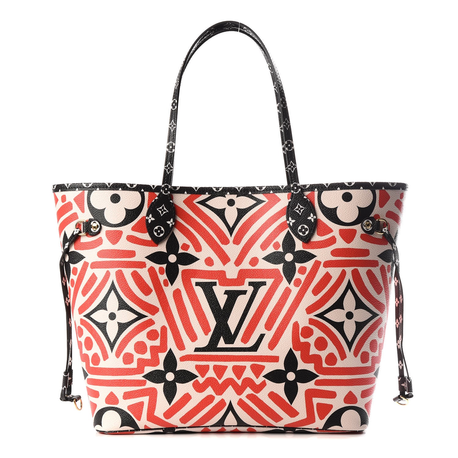 Louis Vuitton Monogram Giant Crafty Neverfull MM Creme Rouge Black 1 of 11