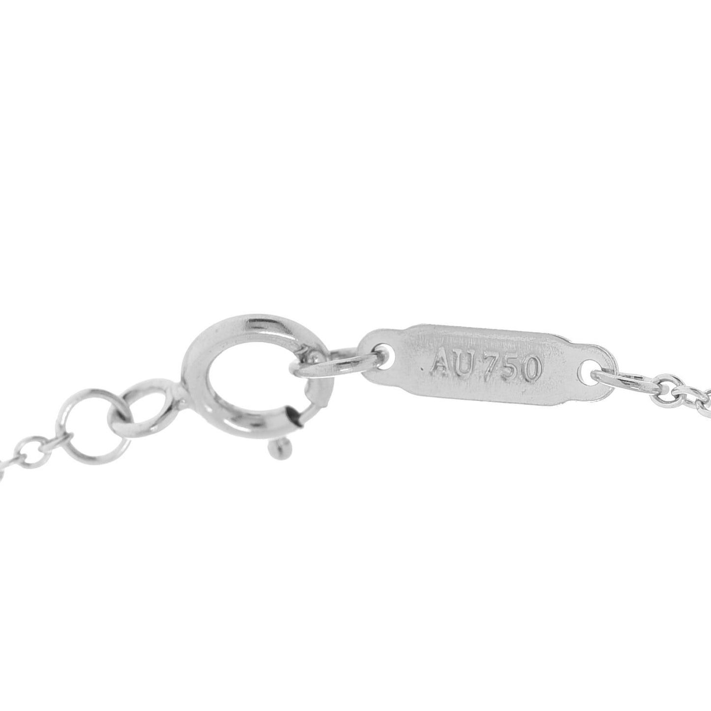 18K White Gold Diamond Akoya Pearl 6.5-7mm Lariat Pendant Necklace