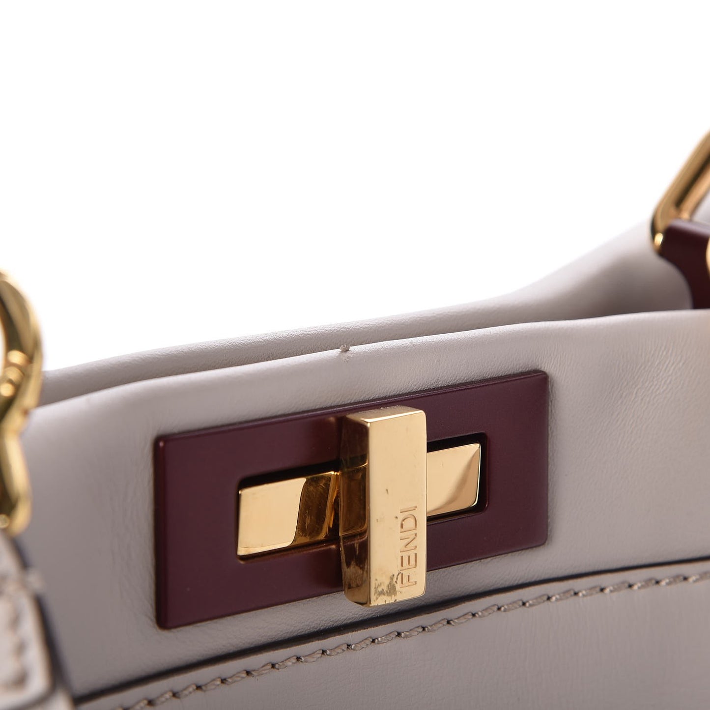 Vitello Seta Shiny Nappa Medium Peekaboo Iconic Satchel Grigio Polvere Bois de Rose