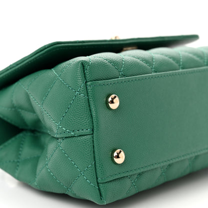 Chanel Caviar Quilted Mini Coco Handle Flap Green 9 of 11