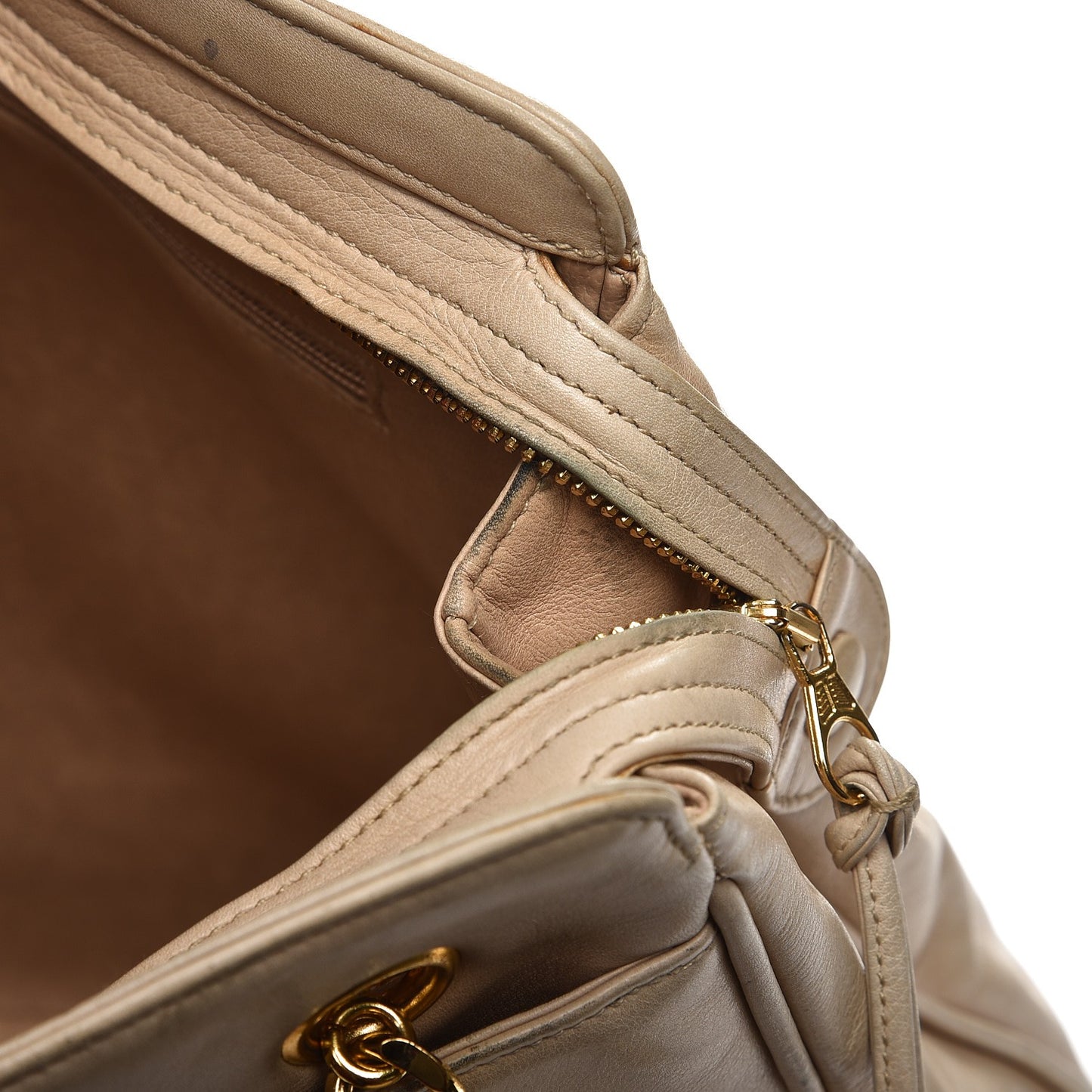 Lambskin CC Shoulder Bag Beige