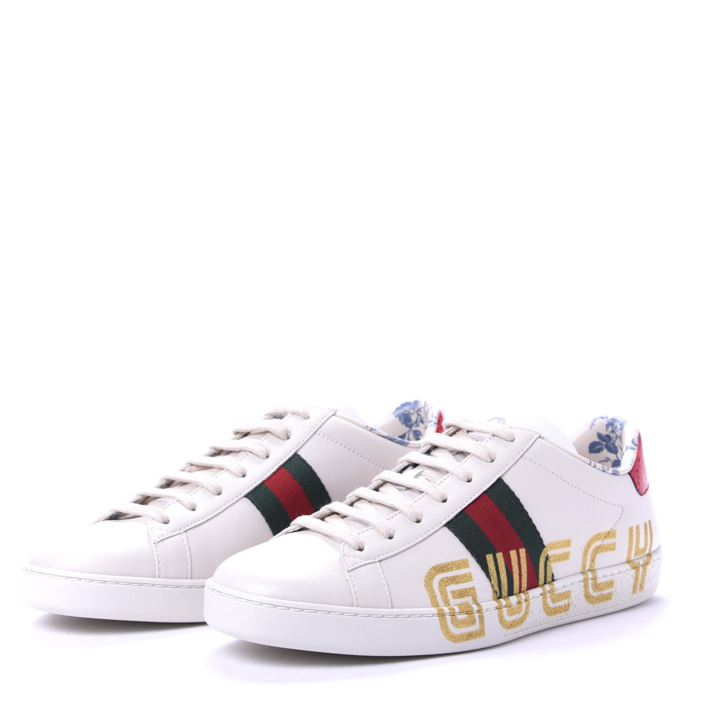 X SEGA Calfskin Ayers Web Guccy Womens Ace Sneakers 37.5 White