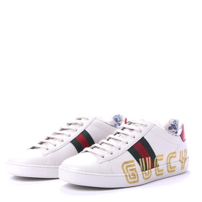 Gucci X SEGA Calfskin Ayers Web Guccy Womens Ace Sneakers 37.5 White 3 of 10