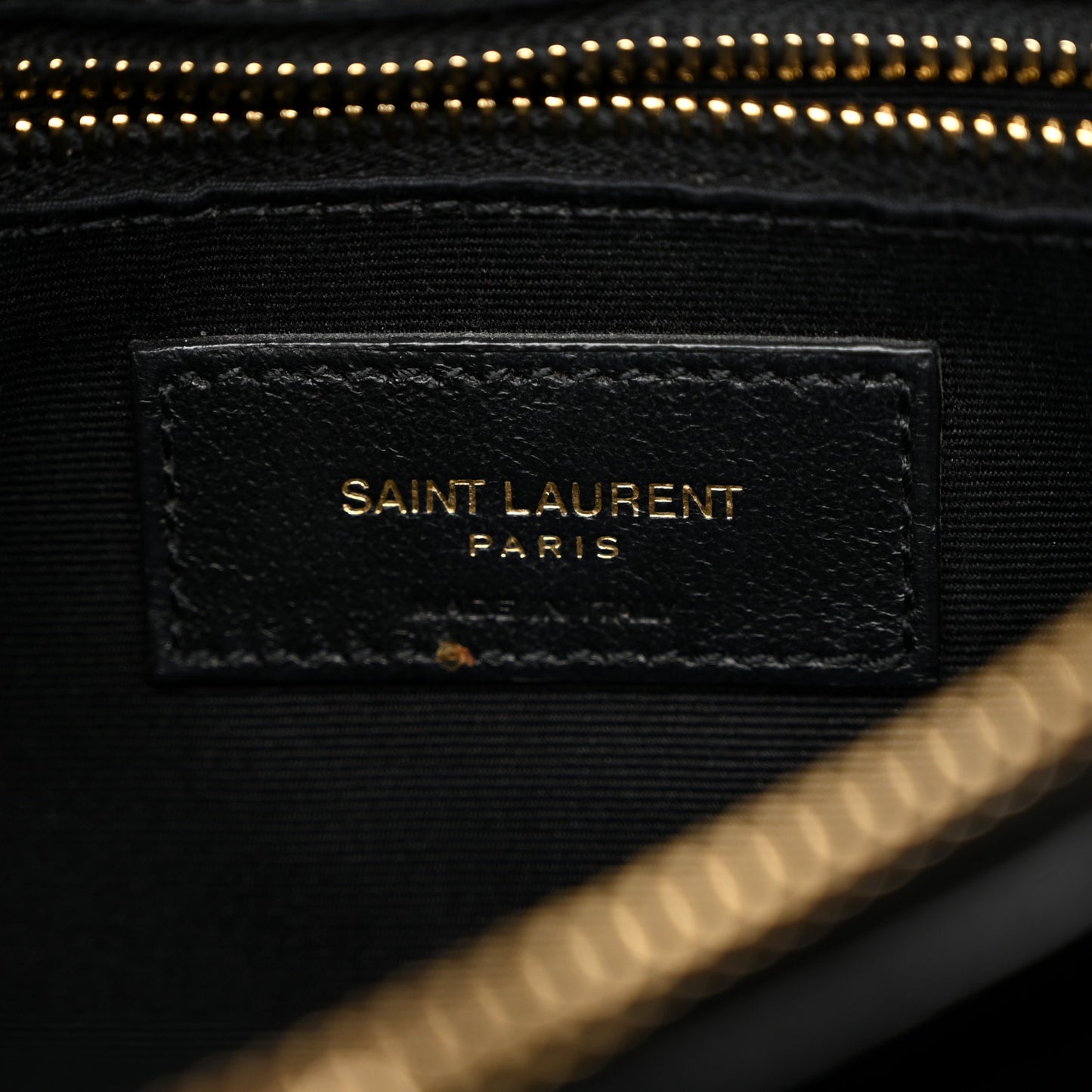 Calfskin Y Quilted Monogram Medium Loulou Chain Satchel Black