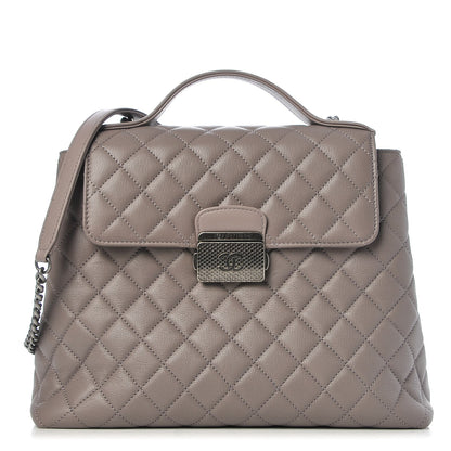 Chanel Goatskin Quilted Small CC University Shopping Tote Grey 1 of 8