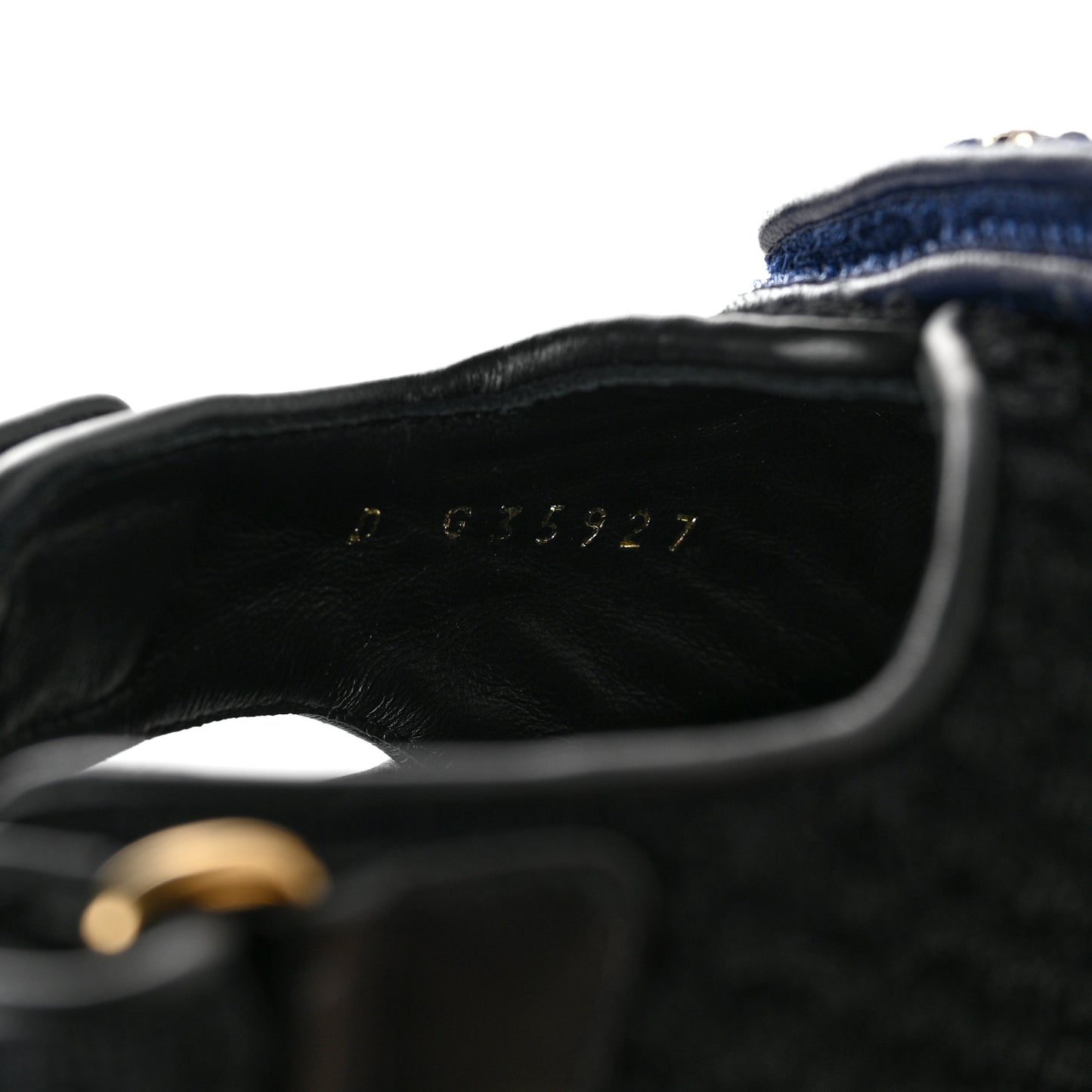 Knit Fabric Velcro Dad Sandals 38 Black Dark Blue Light Blue