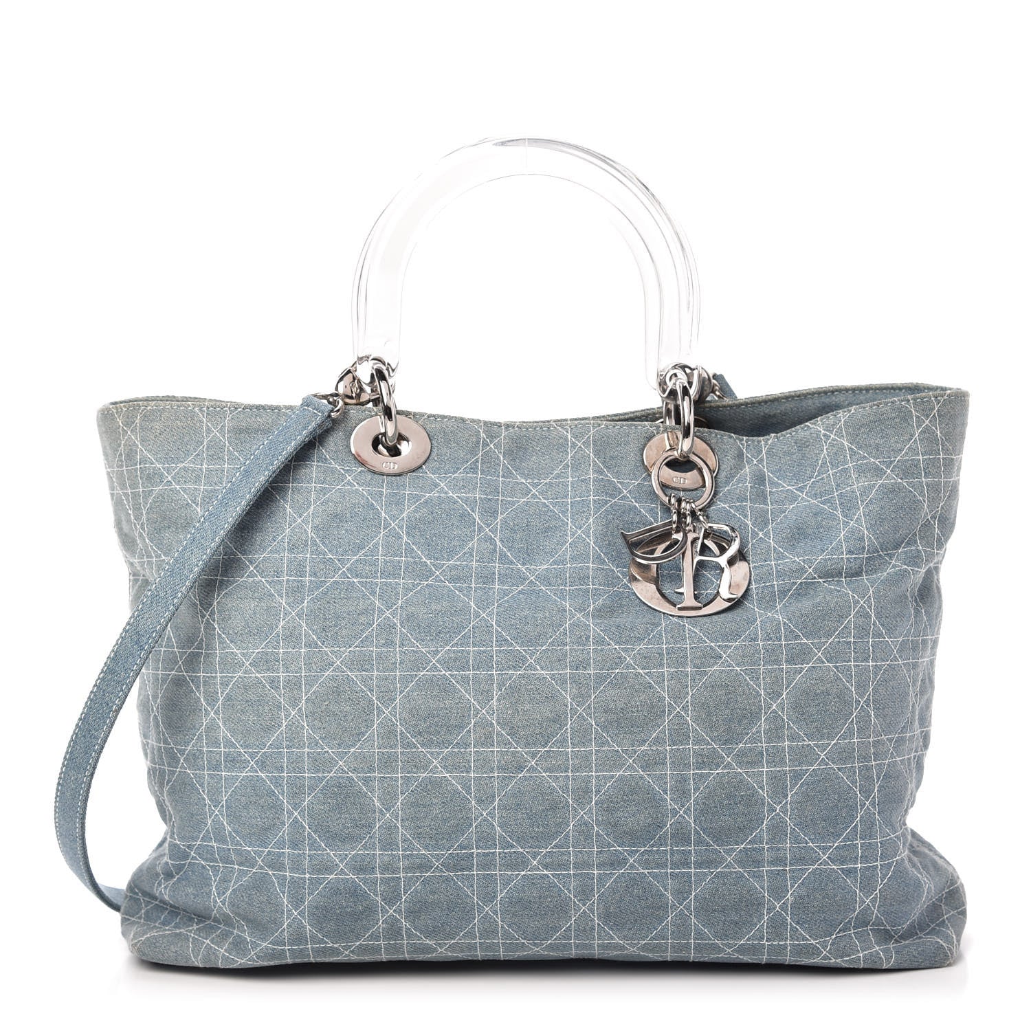 Christian Dior Denim Cannage Large Lady Dior Light Blue 1 of 12