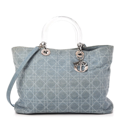 Christian Dior Denim Cannage Large Lady Dior Light Blue 1 of 12