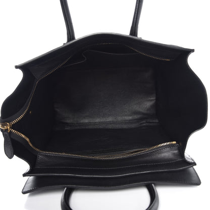 Celine Canvas Smooth Calfskin Leopard Print Mini Luggage Black 5 of 14