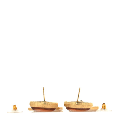 Chanel CC Tags Drop Earrings Gold Pink 3 of 5