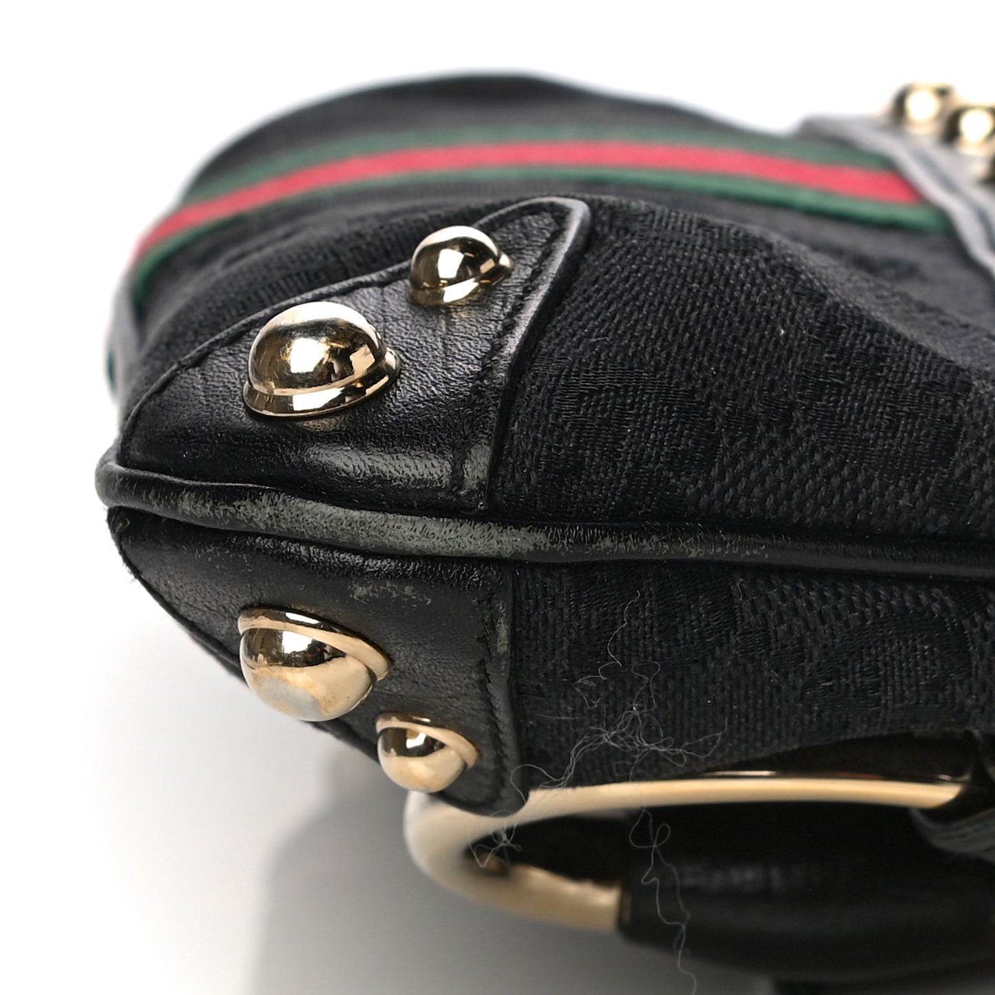 Monogram Web Horsebit Chain Clutch Black