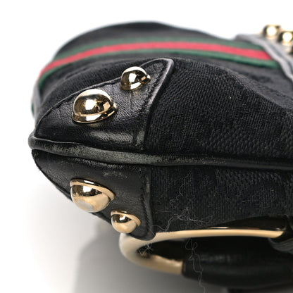 Gucci Monogram Web Horsebit Chain Clutch Black 11 of 20