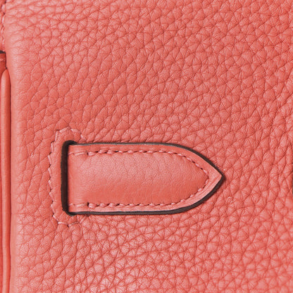 Hermes Taurillon Clemence Birkin 30 Rouge Pivoine 11 of 33