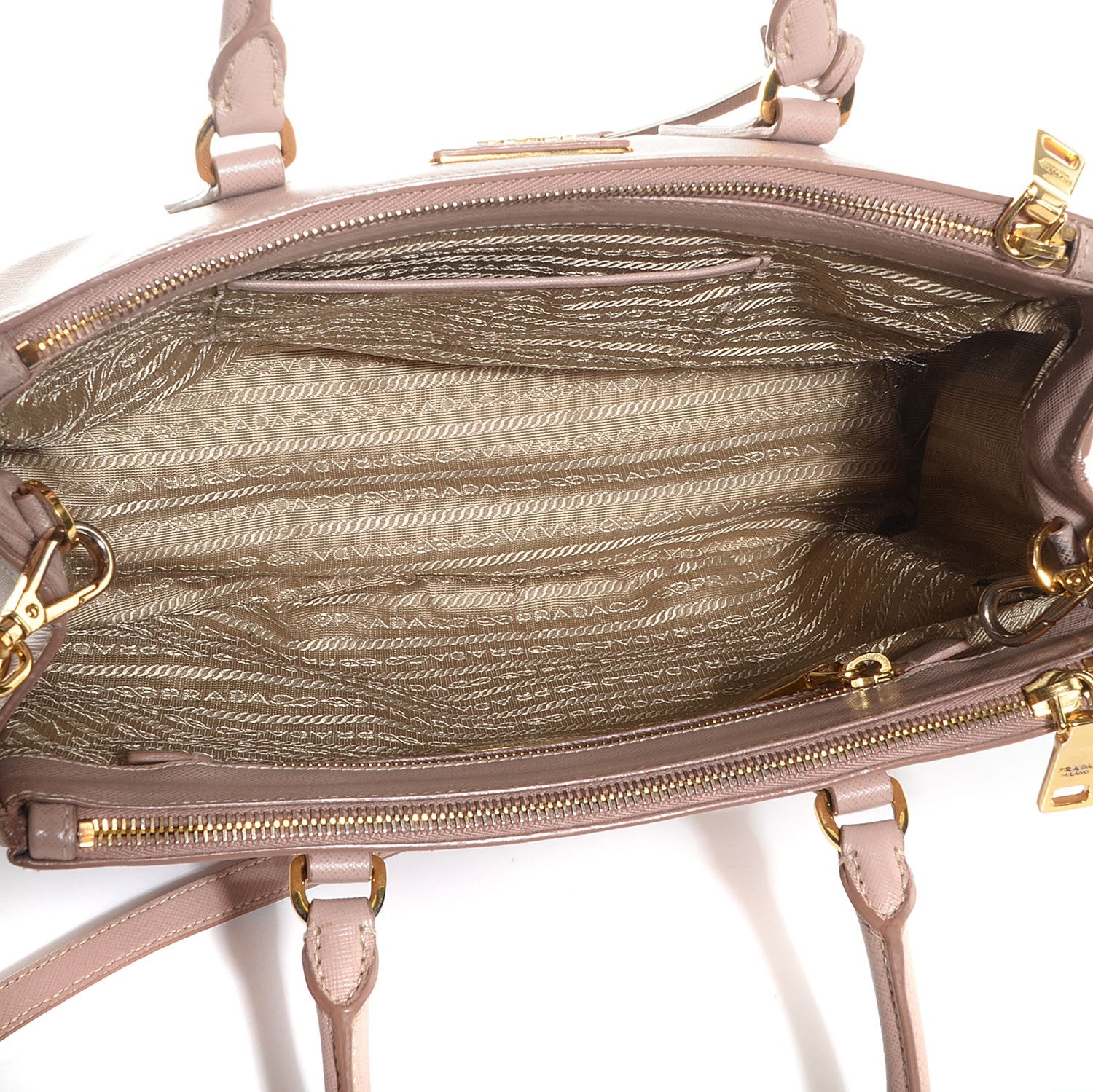 Prada Saffiano Lux Small Double Zip Tote Cammeo 7 of 11