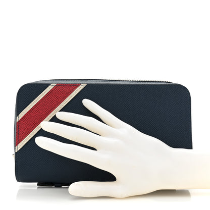 Louis Vuitton Taiga Zippy XL Wallet Blue Red 2 of 11
