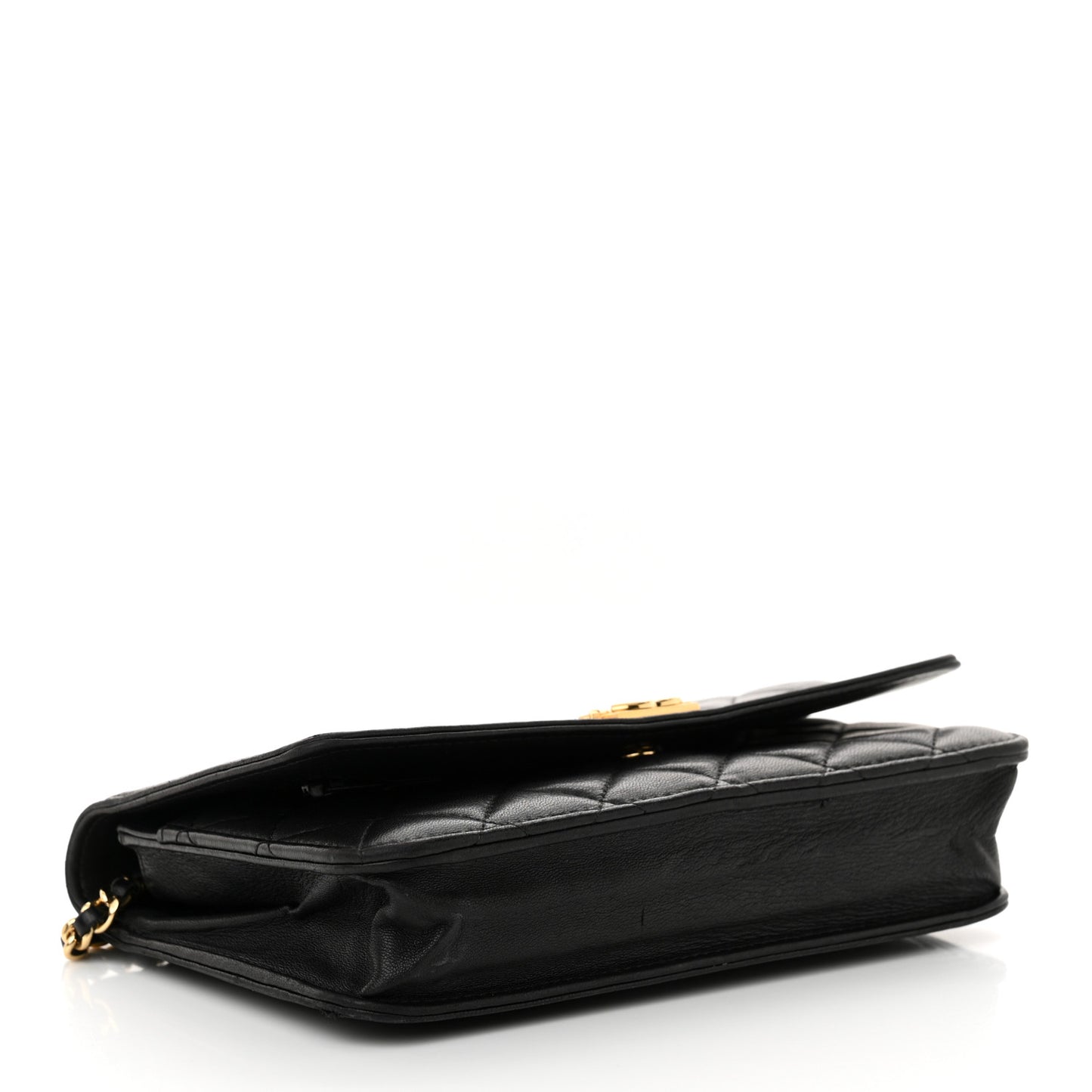 Lambskin Quilted Boy Wallet On Chain WOC Black