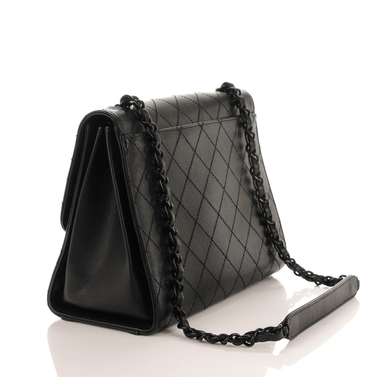 Caviar Mademoiselle Flap Bag Black