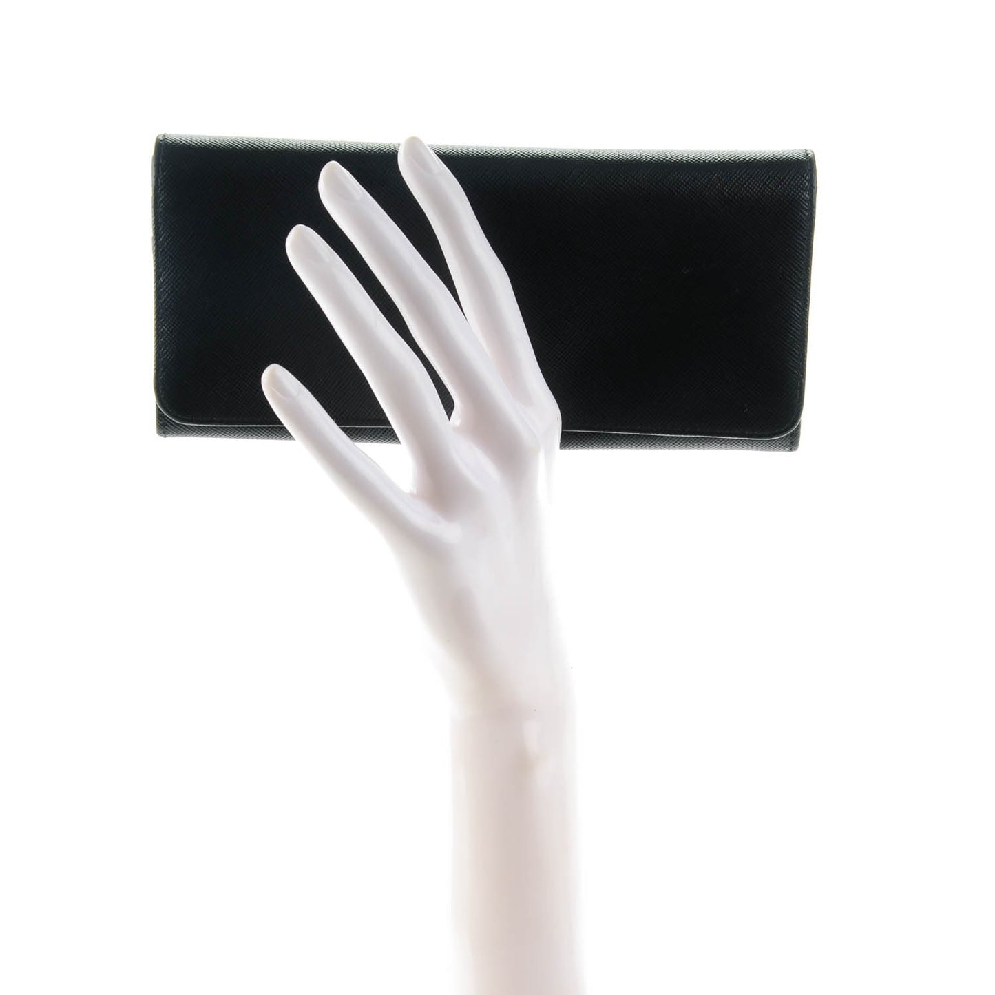 Saffiano Metal Continental Flap Wallet Nero Black