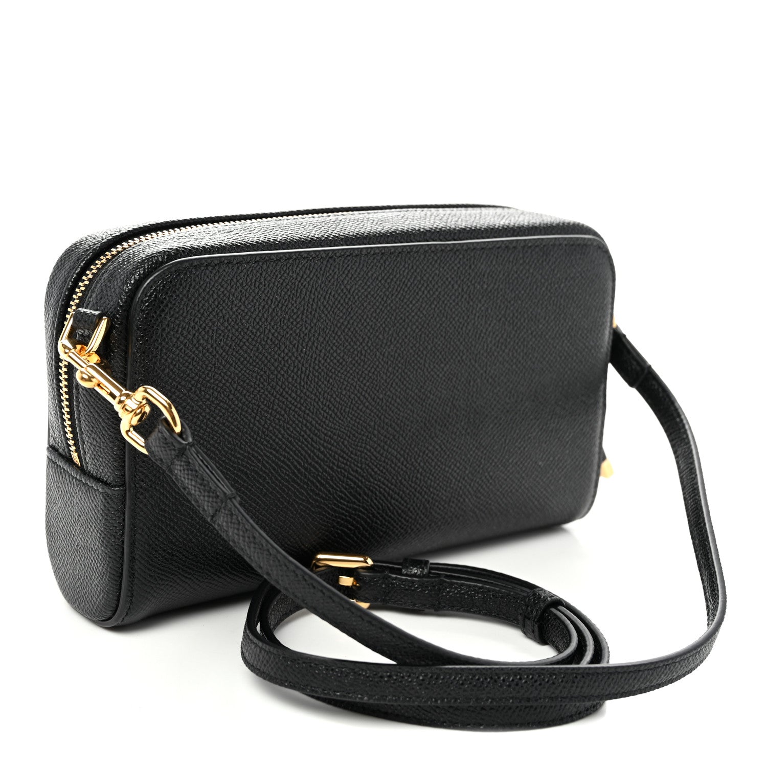 Christian Dior Grained Calfskin Caro Double Pouch Black 3 of 11