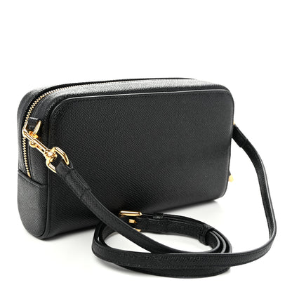 Christian Dior Grained Calfskin Caro Double Pouch Black 3 of 11