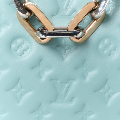 Louis Vuitton Lambskin Embossed Monogram Coussin PM Bleu 10 of 13