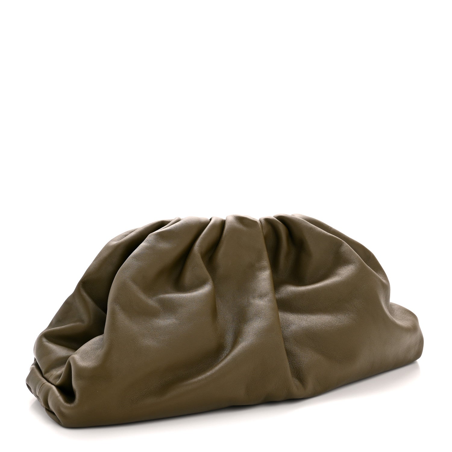 Bottega Veneta Smooth Butter Calf The Pouch Oversized Clutch Kaki Fondent 3 of 10