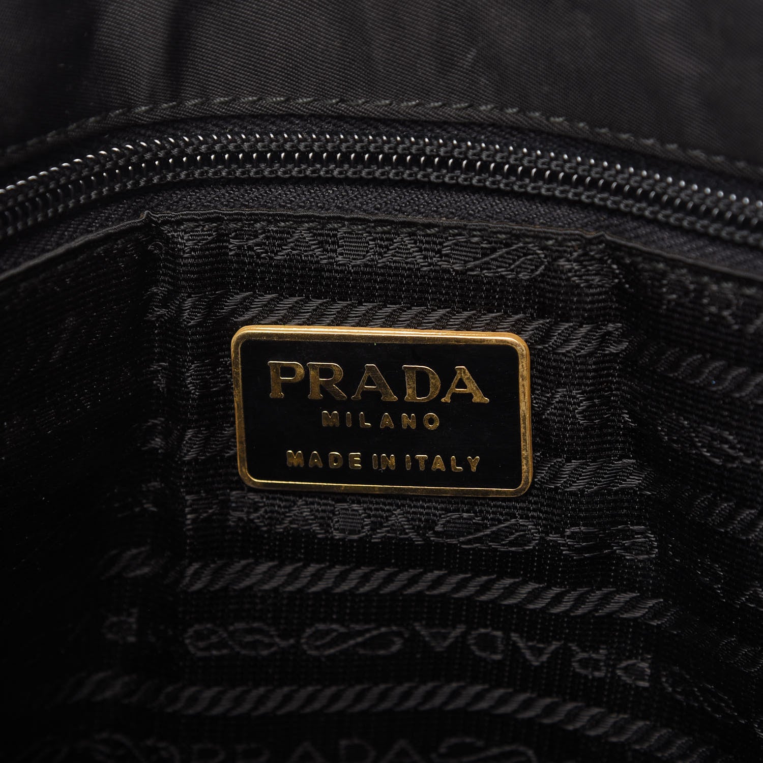 Prada Tessuto Nylon Chain Shoulder Bag Black 8 of 12
