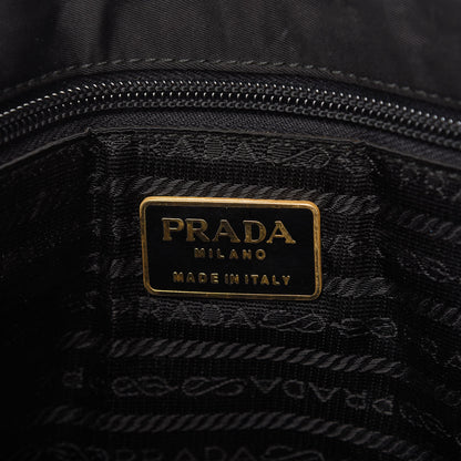Prada Tessuto Nylon Chain Shoulder Bag Black 8 of 12