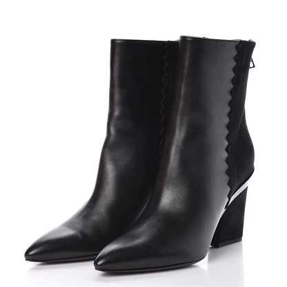 Hermes Calfskin Velvet Goatskin Womens Proof Low Boot 38.5 Black 3 of 9