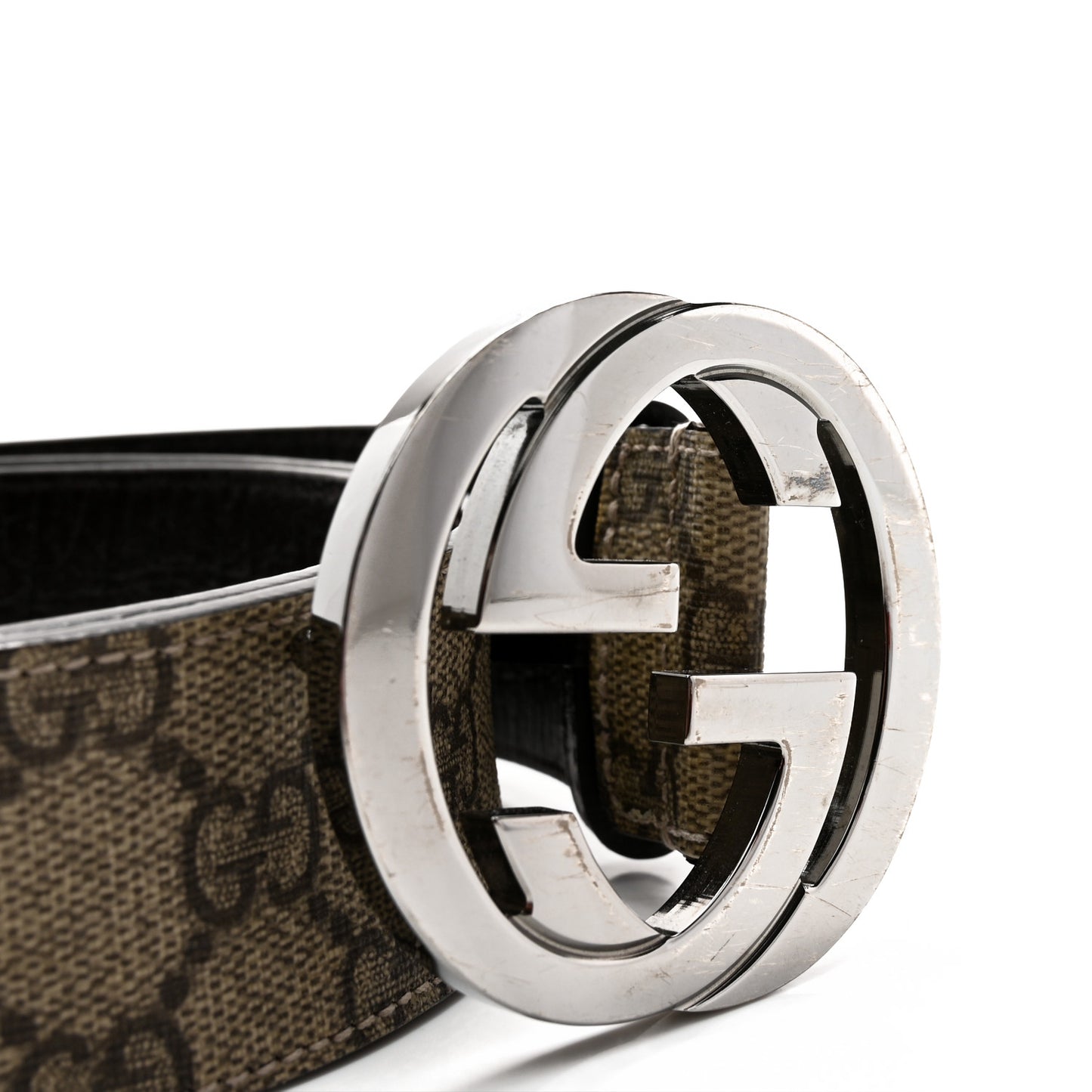 GG Plus Monogram Interlocking G Belt 95 38 Dark Brown