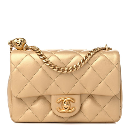 Chanel Lambskin Quilted Mini Sweetheart Rectangular Flap Gold 1 of 10