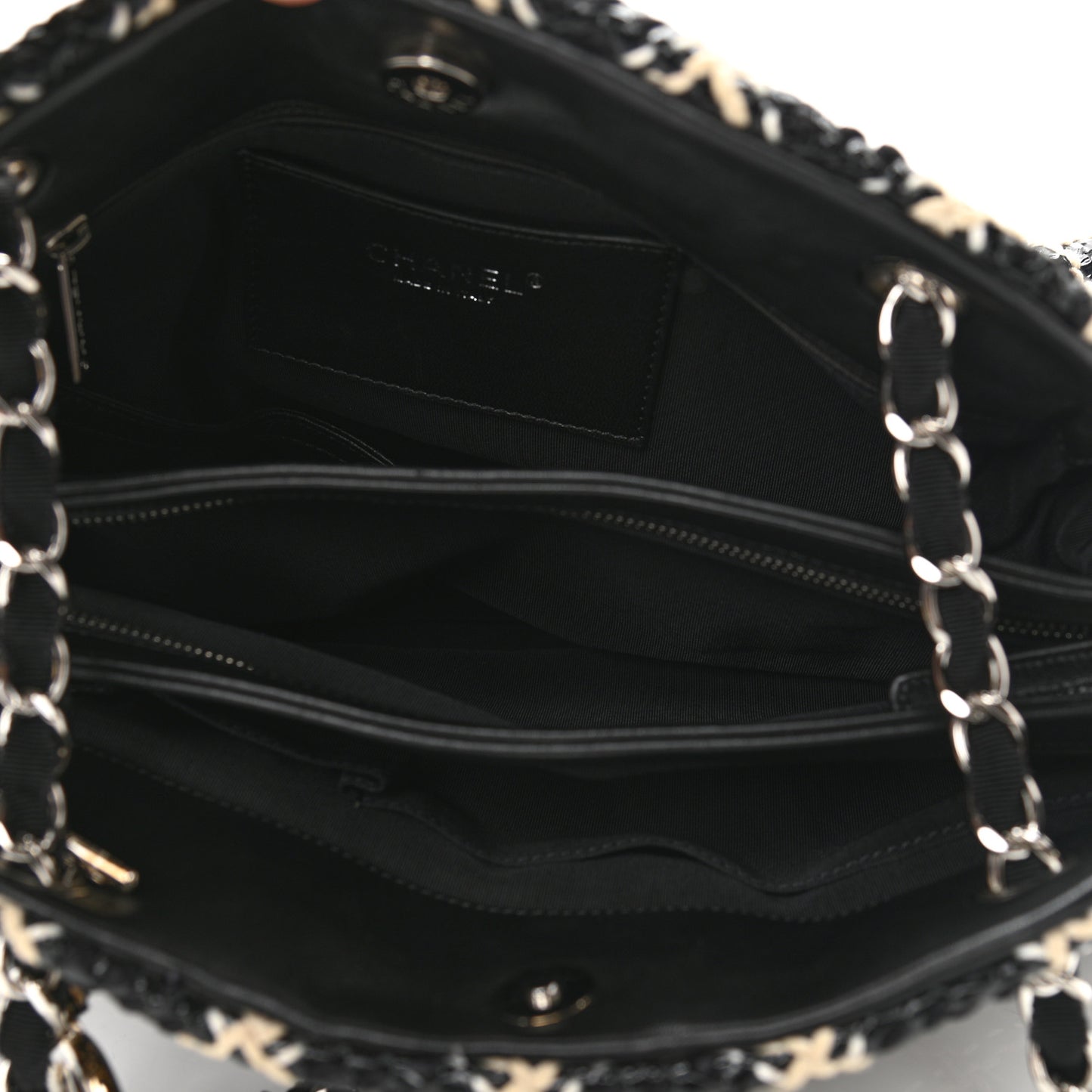 Patent Hand Embroidered Large Just Mademoiselle Black