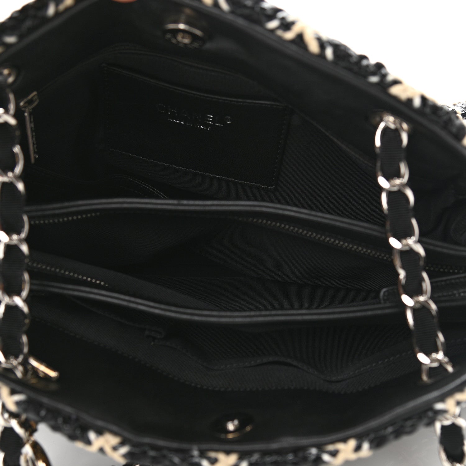 Chanel Patent Hand Embroidered Large Just Mademoiselle Black 5 of 11