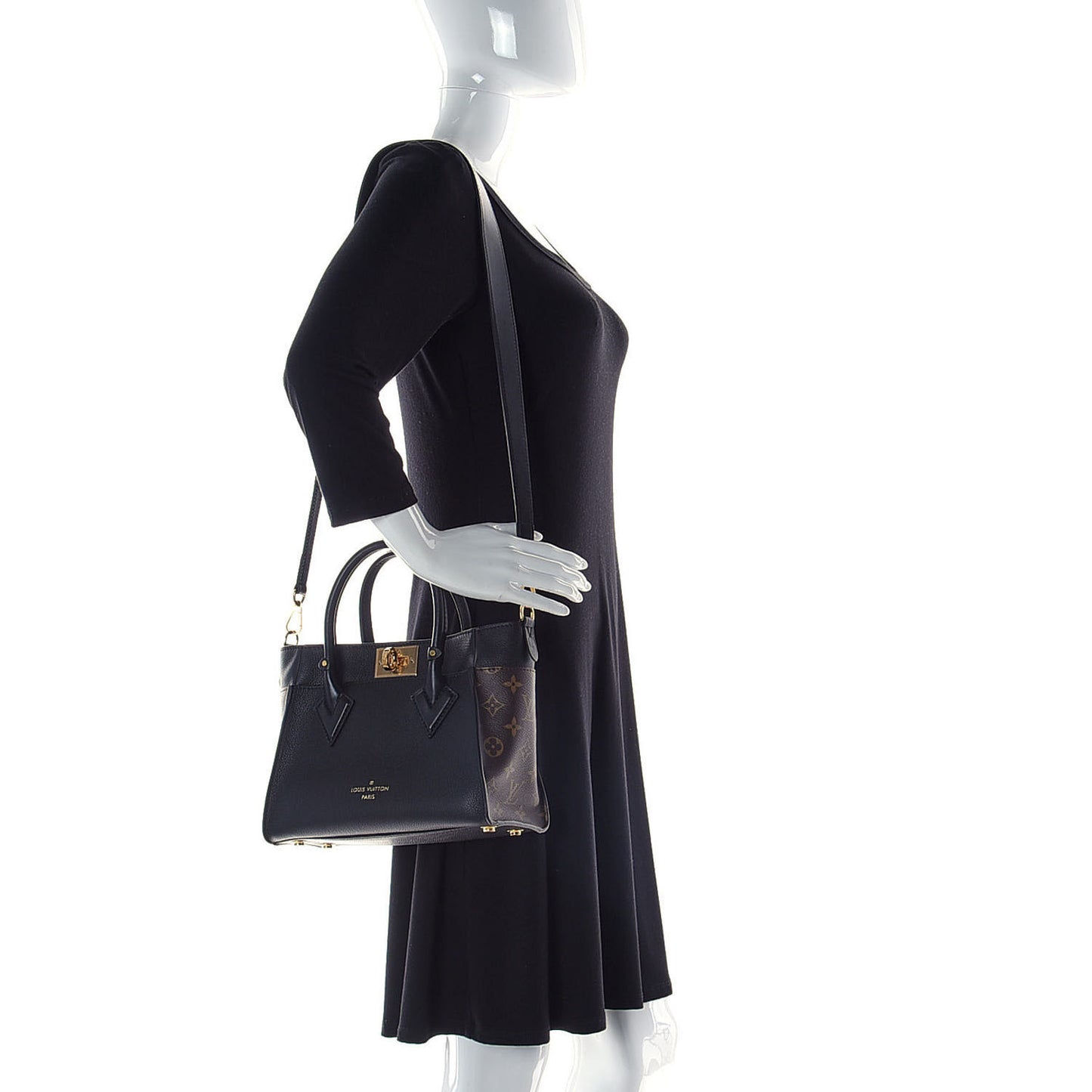 Calfskin Monogram On My Side PM Black