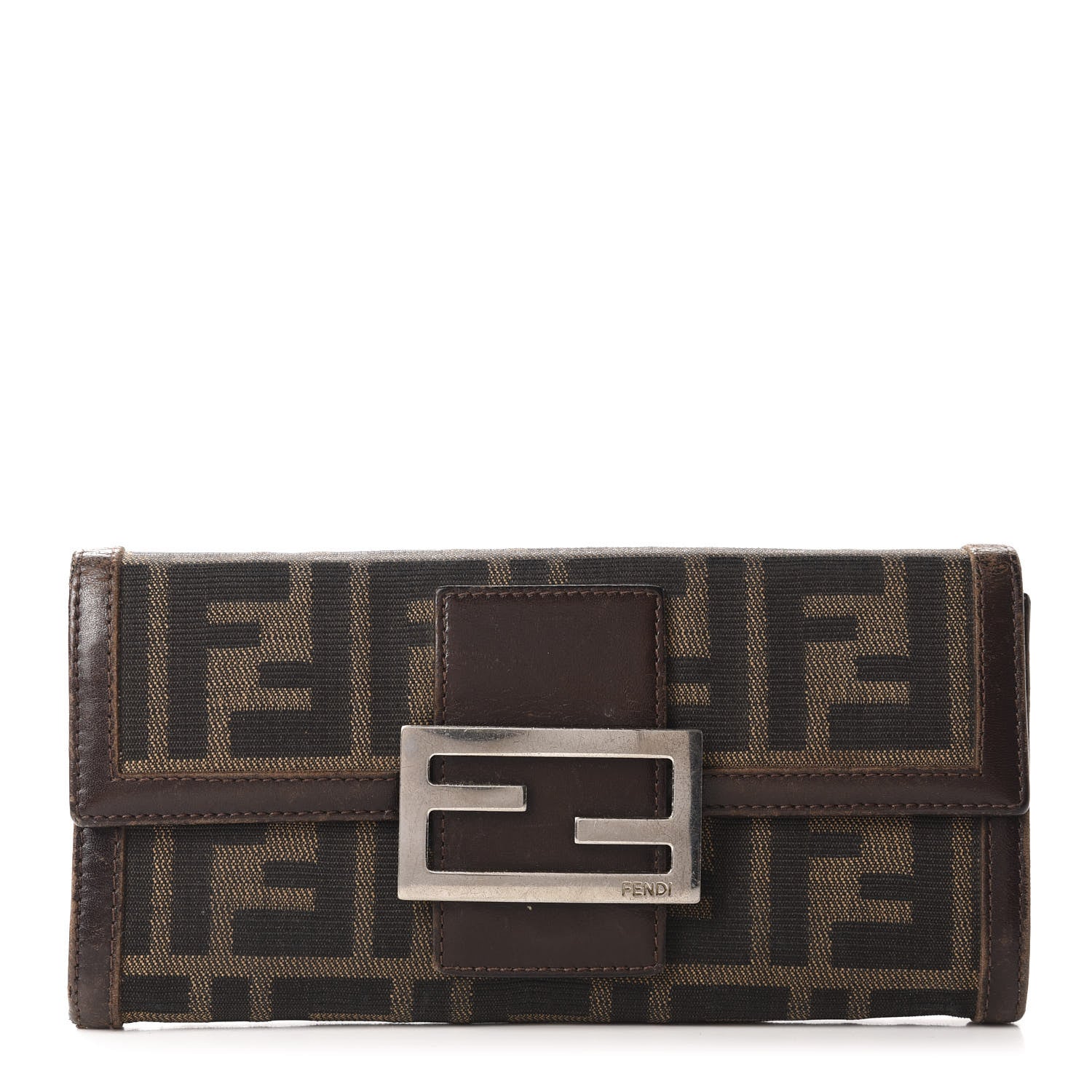 Fendi Zucca Continental Wallet Brown 1 of 13