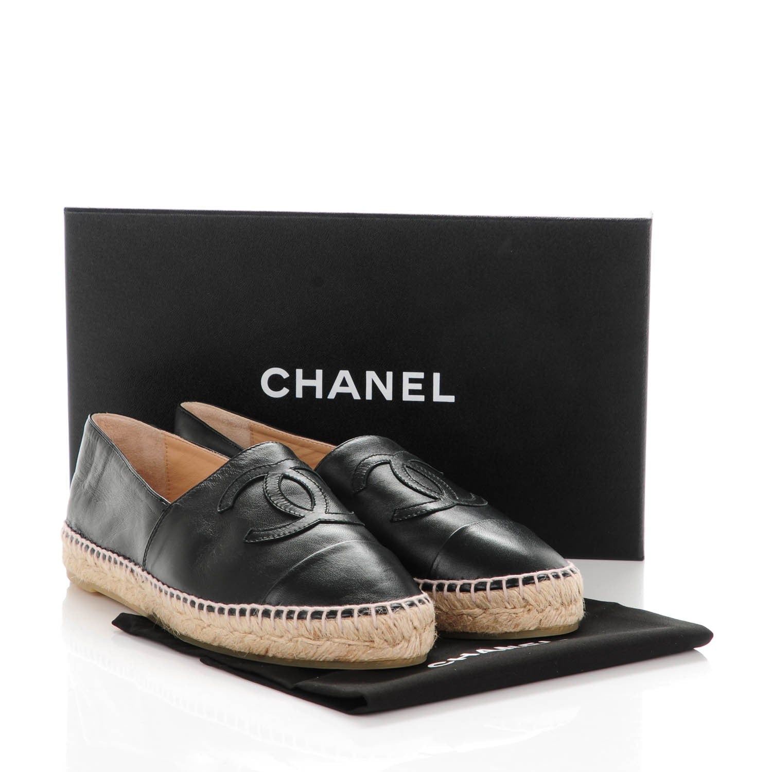 Chanel Lambskin CC Espadrilles 39 Black 8 of 8