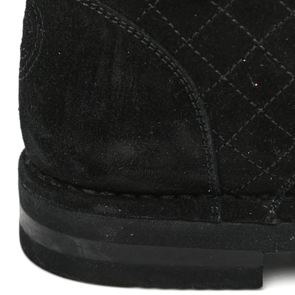 Chanel Suede Calfskin Quilted Combat Short Boots 38.5 Black 9 of 9