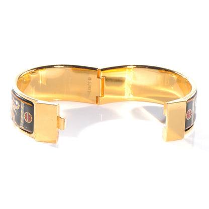 Hermes Enamel Printed Clic Clac Torana Elephants Wide Bracelet 65 5 of 5